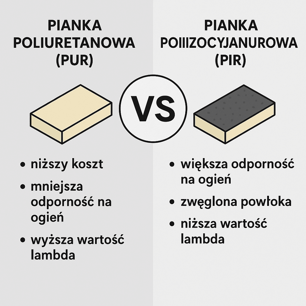 Piana PUR – czy PIR Piana PUR – czy PIR